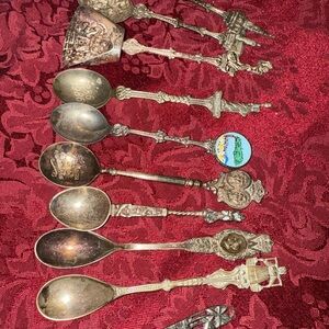 Silver plate Souvenirs Collectible Spoons Vintage hallmarked Holland enamel